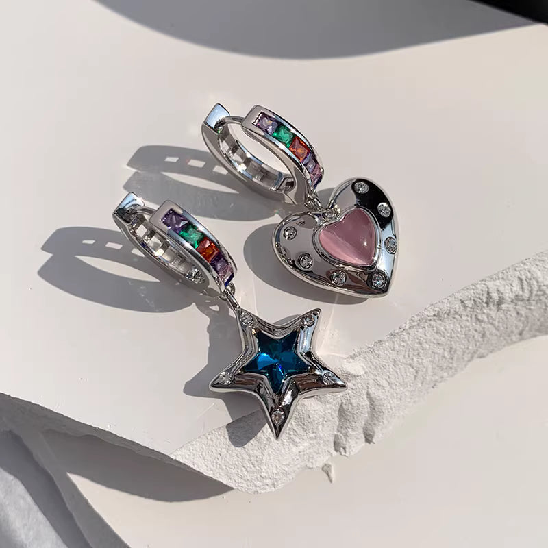 Whimsical Star & Heart Earrings