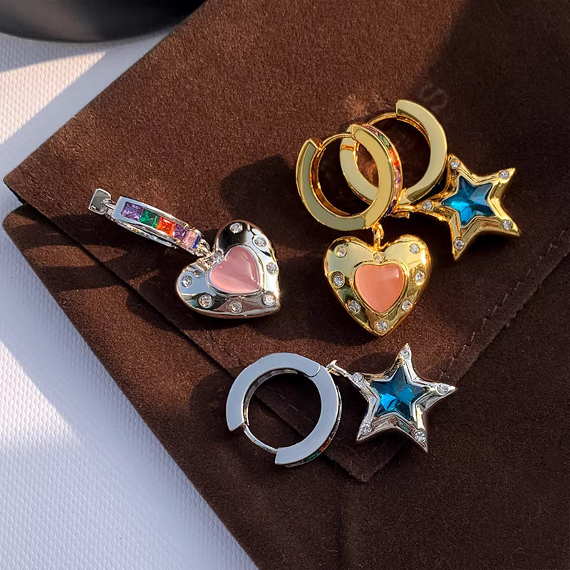 Whimsical Star & Heart Earrings