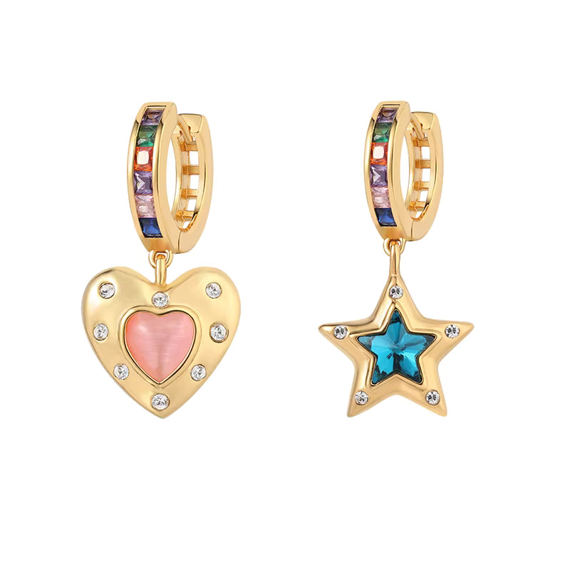 Whimsical Star & Heart Earrings